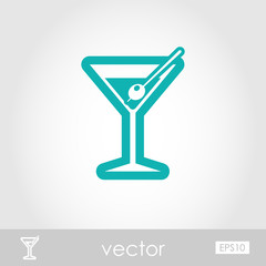 Martini. Cocktail outline icon. Summer. Vacation