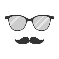 Fototapeta premium Hipster icon. Mustache and glasses.
