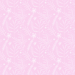 Watercolor cute ornate flowers seamless pattern. Illustration in decorative style. Natural elements. Hand painted floral illustration.