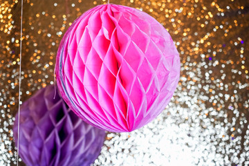 Colorful honeycomb pom-pom paper ball