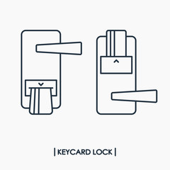 Electronic keycard door lock outline icon