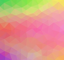 Light pink, purple, yellow, green triangular background