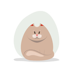 Vector illustration of cute fatty cat