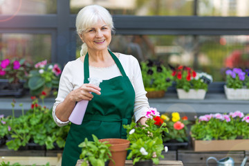 Woman working in florist shop
