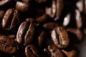 Black coffee grains