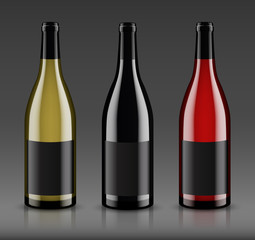Mockup wine bottle. vector design.