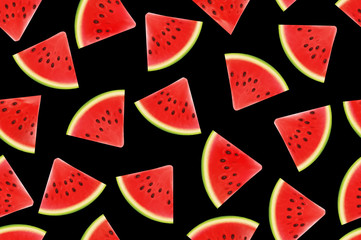 Seamless background with watermelon slices. Vector illustration. design for greeting card and invitation of seasonal summer holiday