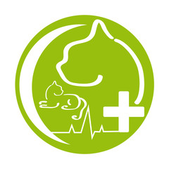 Cat health symbol on white background