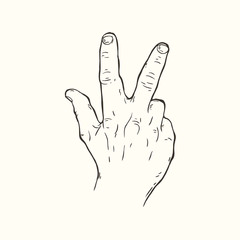 Hand gesture Three fingers