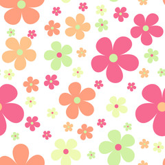 Seamless cute floral pattern. Vector background