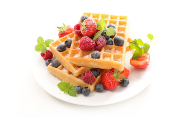 waffles with berries fruits
