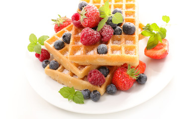 waffles with berries fruits