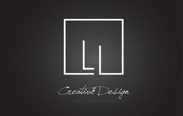 LI Square Frame Letter Logo Design with Black and White Colors. - obrazy, fototapety, plakaty