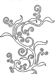 Fototapeta premium flower drawing in white background