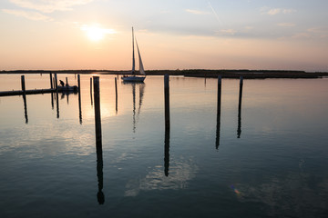 Obraz premium laguna di Bibione al tramonto