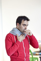 Man coughing