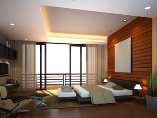 abstract sketch design of interior bedroom,3d rendering