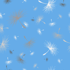 Fototapeta premium Dandelion seeds seamless pattern