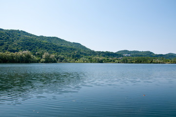Obraz na płótnie Canvas View of the lake of revine near Treviso