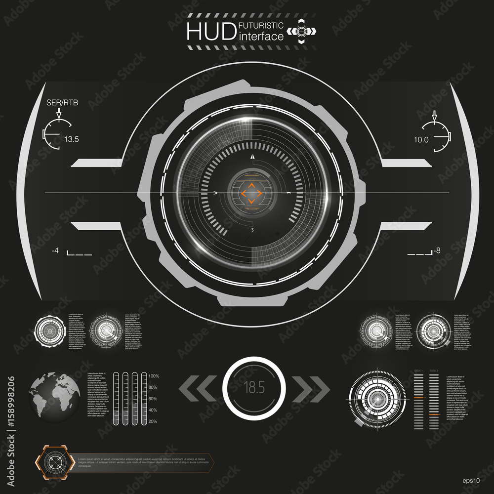 Poster abstract hud. futuristic sci fi modern user interface set.
