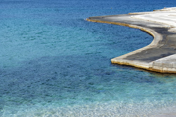 Adriatic sea and artificial beach line