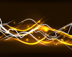 Glowing wavy lines template