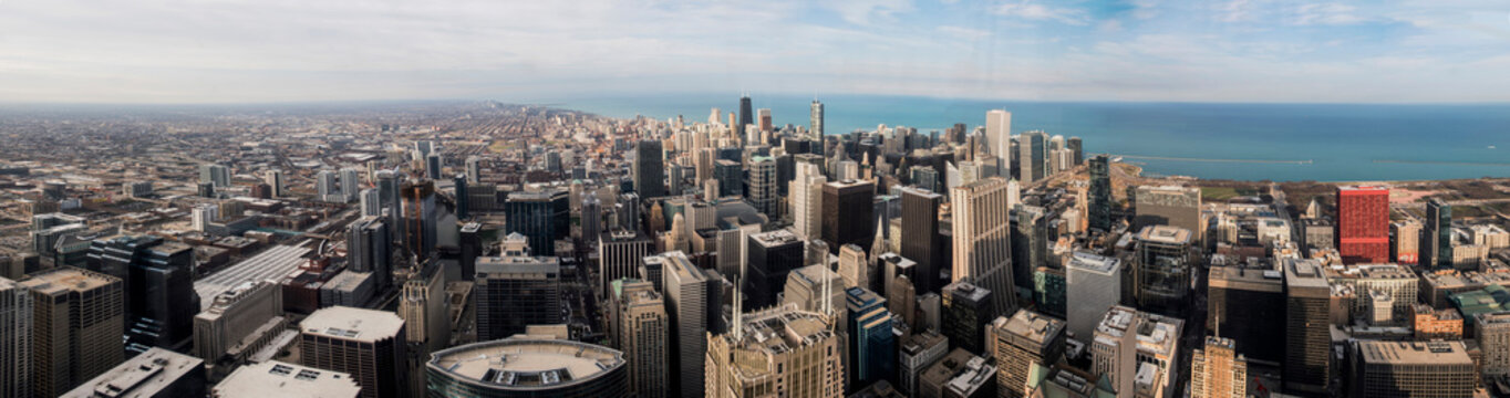 View of Chicago from the Skydeck, panoramic view, Chicago, Illinois, USA