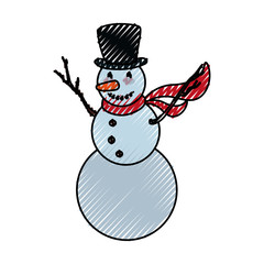 Snowman christmas cartoon icon vector illustration graphic design
