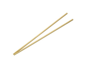 Wooden chopsticks isolated on white background