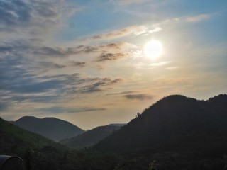 Sunrise and the  mountain