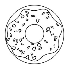 Delicious donut dessert icon vector illustration graphic design