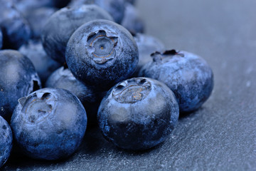 Heap of blueberries on slate