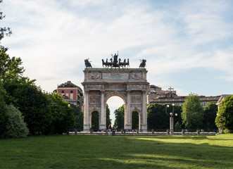 Fototapeta na wymiar Sempione Park, Milan, Italy