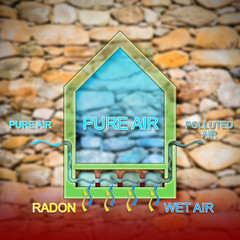 The danger of radon gas in our homes - concept illustration