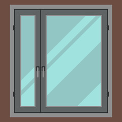 House window element flat style frame construction decoration apartment vector illustration.