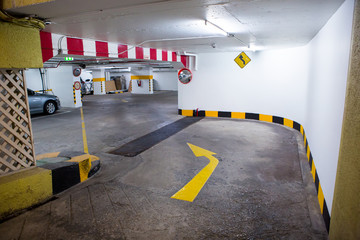 Entrance to the parking lot with ramp