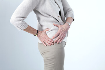 Hip pain in an elderly person - obrazy, fototapety, plakaty