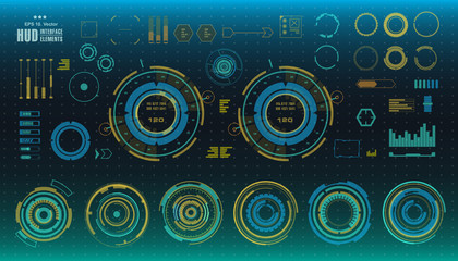 Futuristic virtual graphic touch user interface, HUD © PALERM089