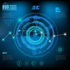 Futuristic virtual graphic touch user interface, HUD