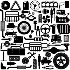 Vector Car Parts Pictogram