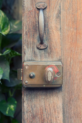 Asian old wooden door locks and wooden door