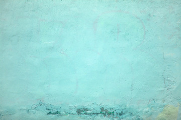 Blue wall, texture of colored cement street background