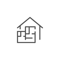 House blueprint line icon