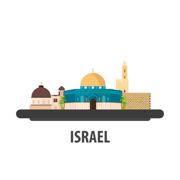 Israel travel location. Vacation or trip and holiday.