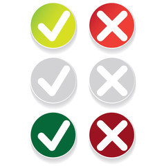line green check mark or check box icons set