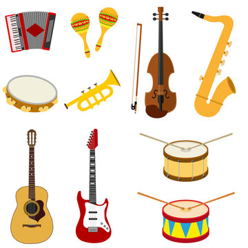 A set of musical instruments