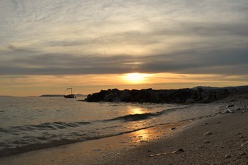 Summer sunset on the beach