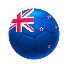 3D soccer ball with New Zealand team flag.