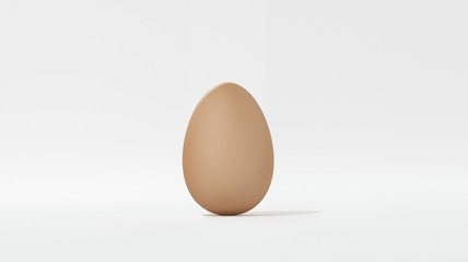 one egg on white background