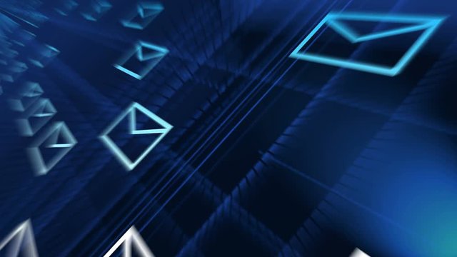 4k,background of the envelope E-Mail,flying mails,future tech screen.